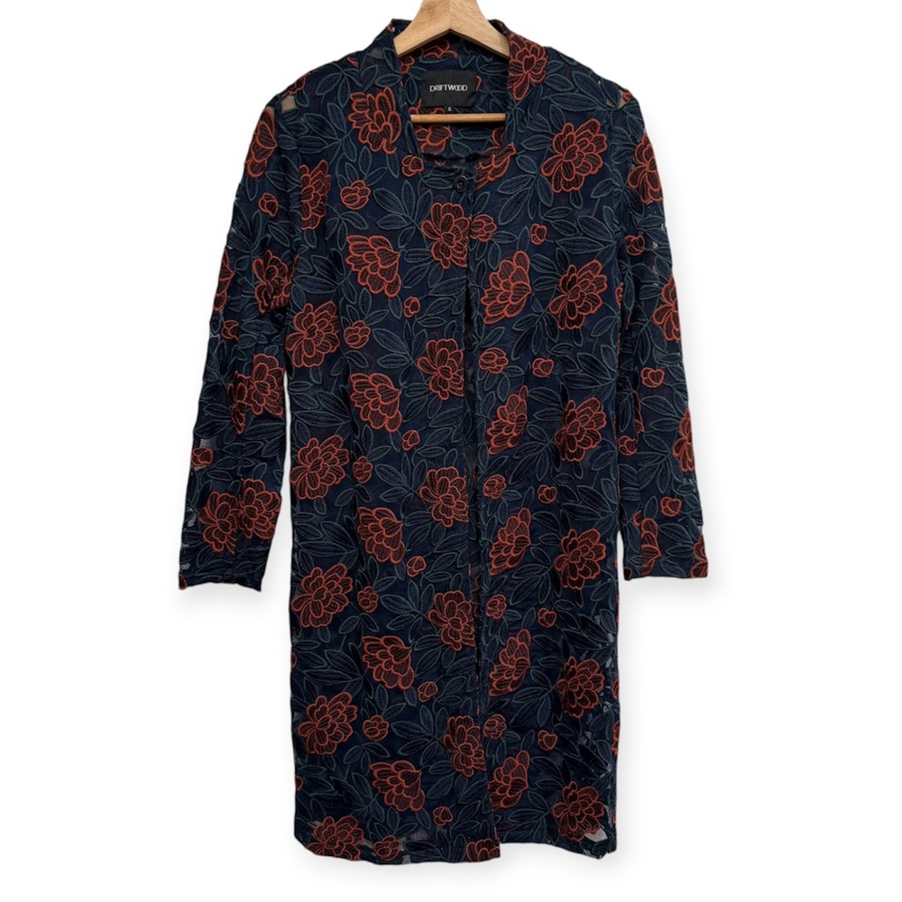 Driftwood Sundance Turn Heads Floral Embroidered Mesh Jacket Duster